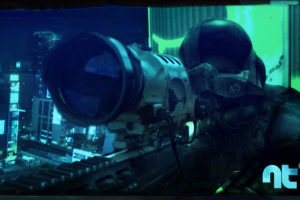 neotokyo, Sniper rifle, Gun, Futuristic, CGI