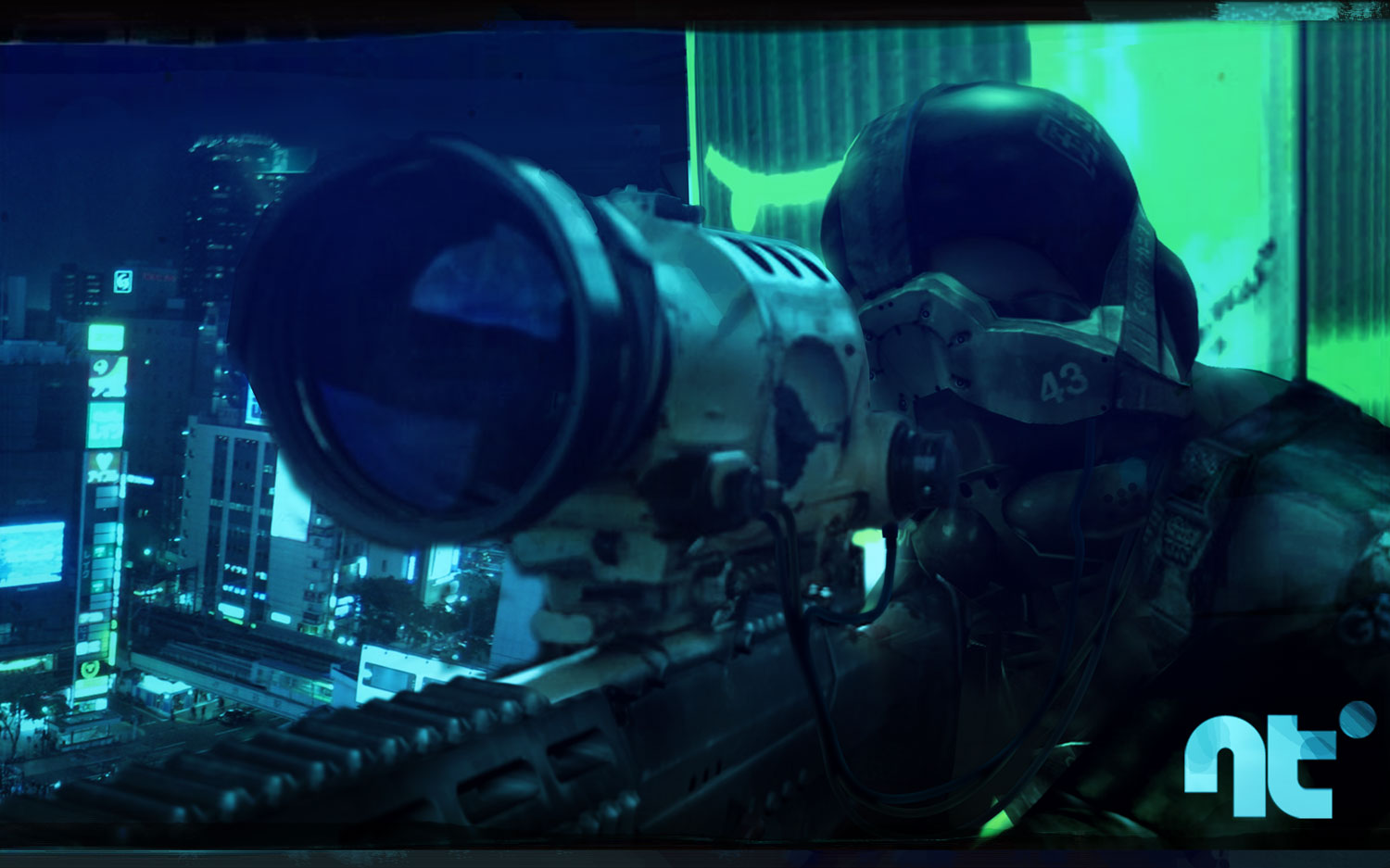 neotokyo, Sniper rifle, Gun, Futuristic, CGI Wallpaper