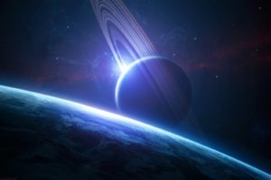Saturn, Space, 3D, Digital art