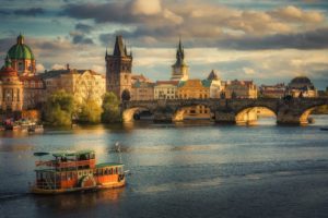 Prague, River, Cityscape, Vehicle, Bridge, Czech Republic, Charles Bridge, Elbe