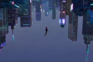Miles Morales, Spider Man, Skyscraper, Neon lights