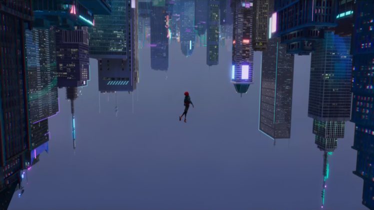 Miles Morales, Spider Man, Skyscraper, Neon lights HD Wallpaper Desktop Background
