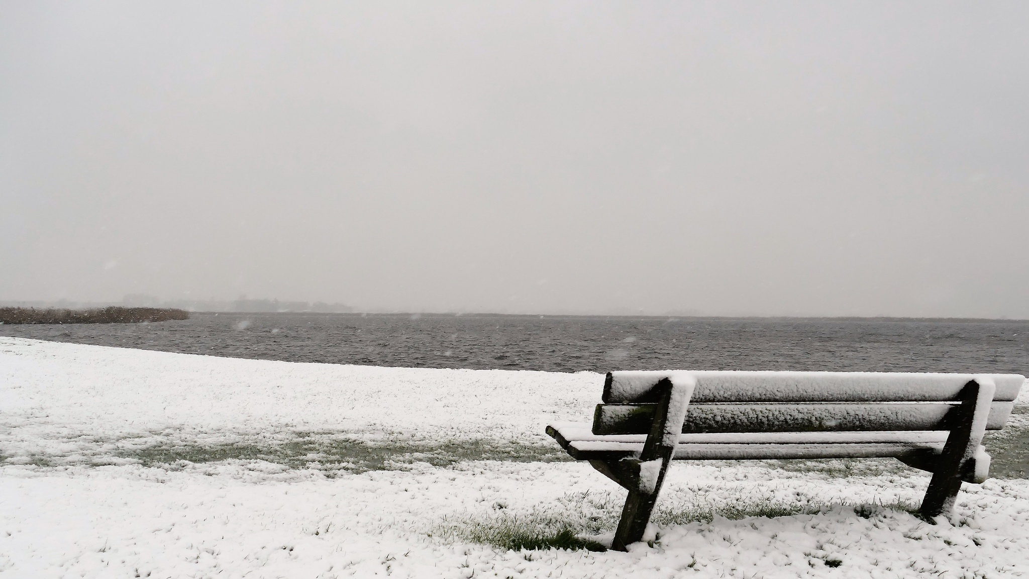 bench, Snow, Winter Wallpaper