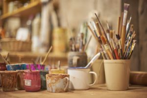 colorful, Paint brushes, Cup