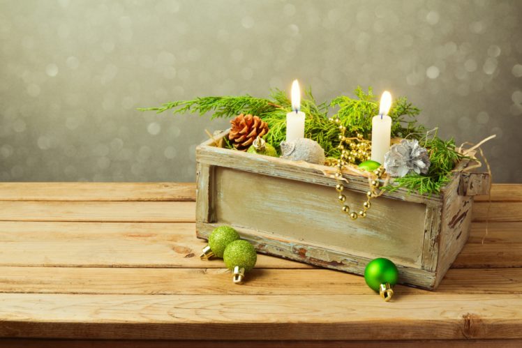 Christmas, Christmas ornaments, Candles HD Wallpaper Desktop Background