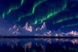 Blender, Landscape, Aurora  borealis, CGI