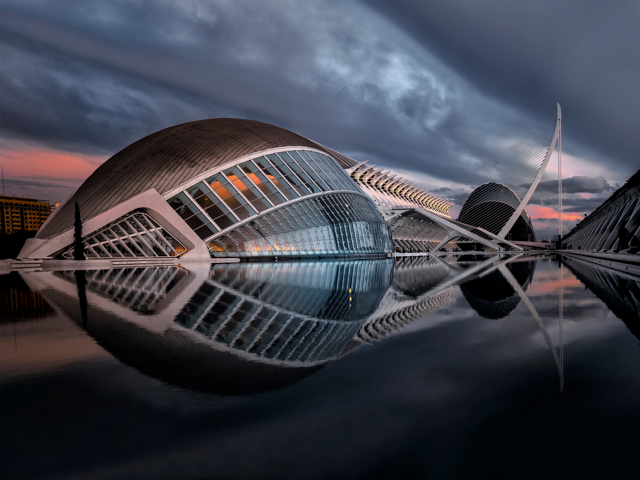 architecture, Modern, Building, Pond, Reflection, Valencia Wallpaper