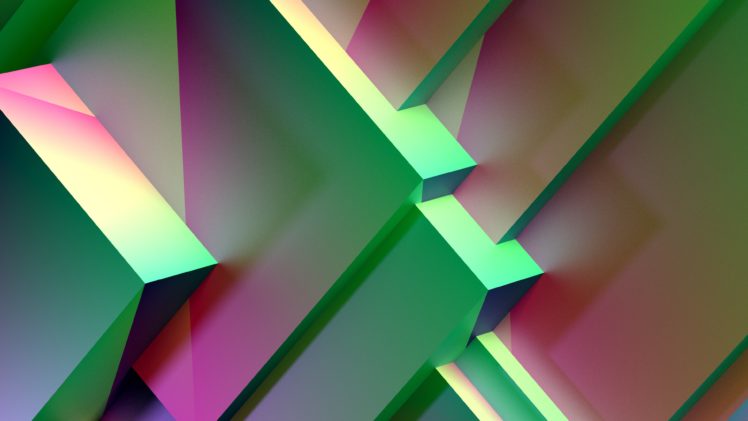 Blender, Melons, Pink, Green, Modern, Geometry, Square, Cube, CGI HD Wallpaper Desktop Background