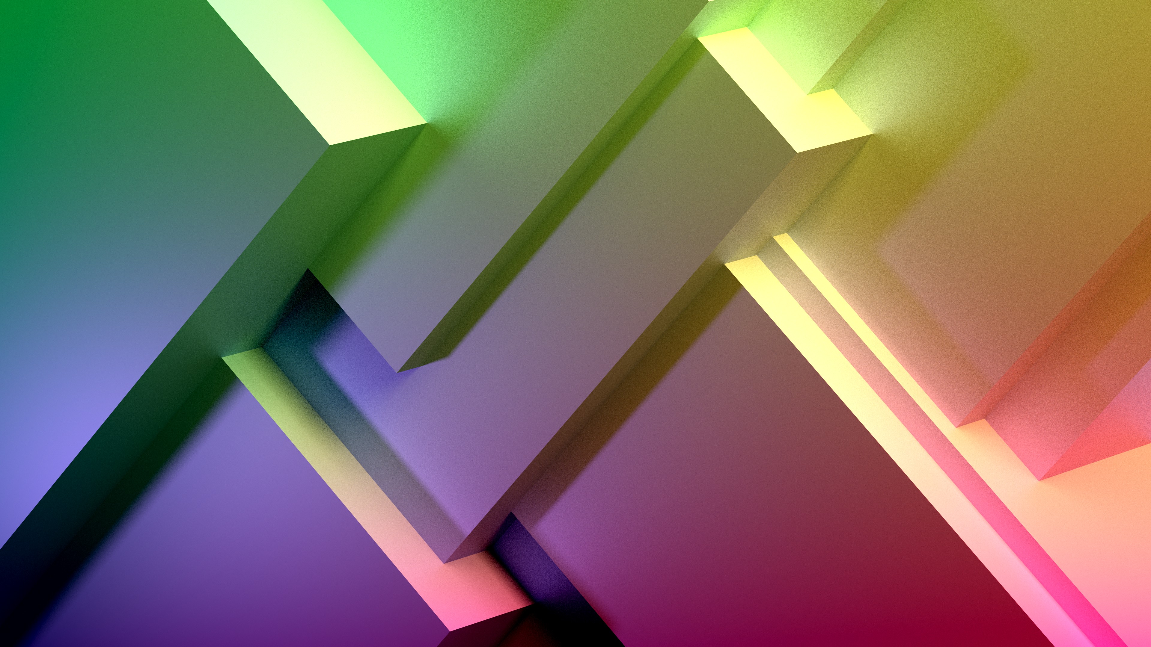 rainbows, Geometry, Square, Abstract, Cube, Blender, Modern, CGI Wallpaper