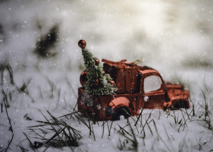 toys, Car, Snow, Christmas HD Wallpaper Desktop Background