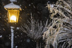 night, Snow, Winter, Lantern