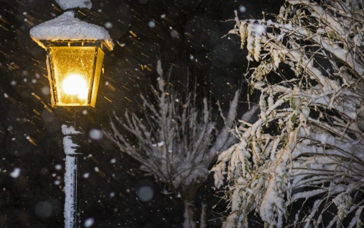 night, Snow, Winter, Lantern HD Wallpaper Desktop Background
