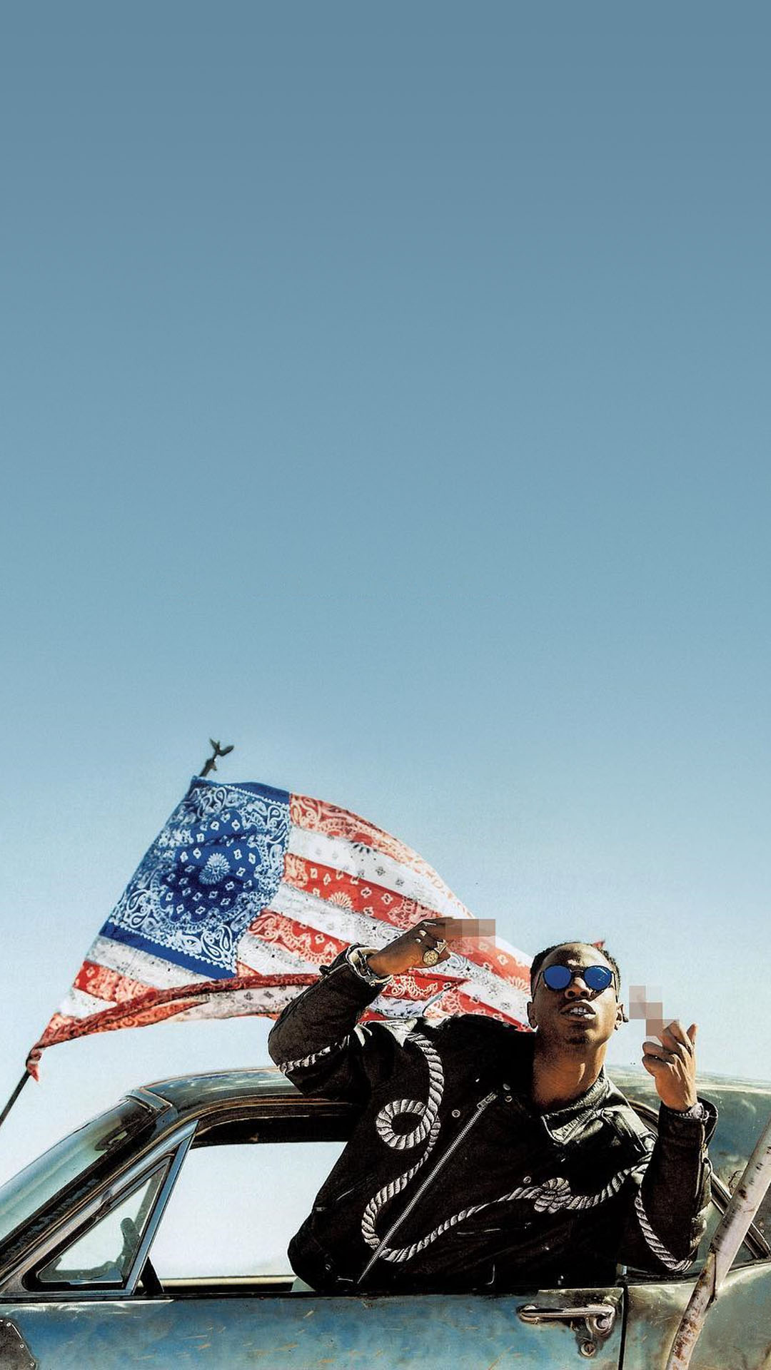 Joey Bada$$, Portrait display, Hip hop, American flag Wallpaper