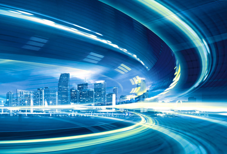Abstract Illustration Of Urban Highway Speed Motion HD Wallpaper Desktop Background