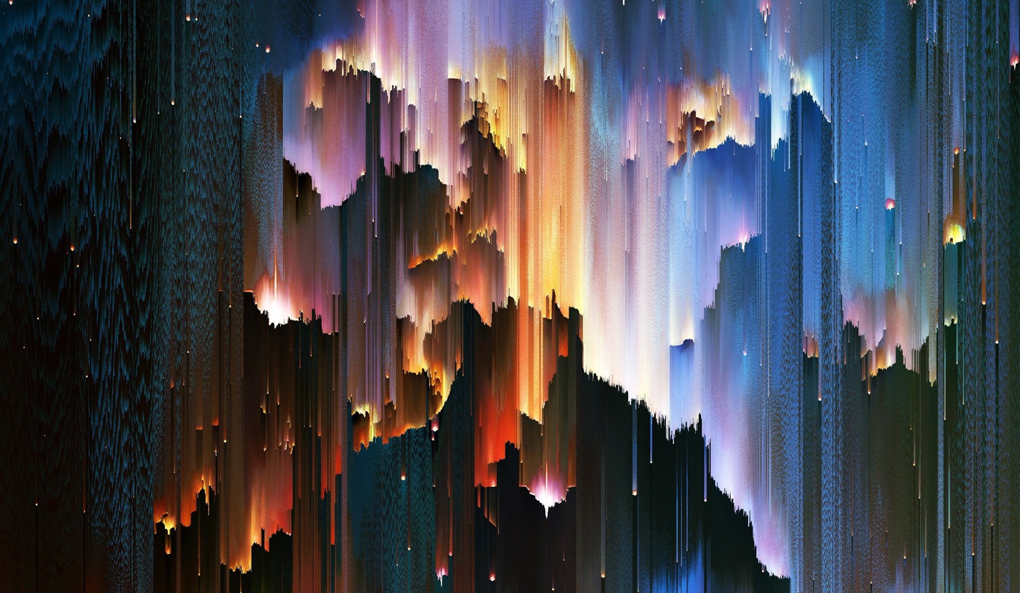space, Pixel sorting, Abstract, Digital art Wallpaper
