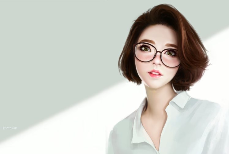 women, Women with glasses, Original characters, Artwork HD Wallpaper Desktop Background
