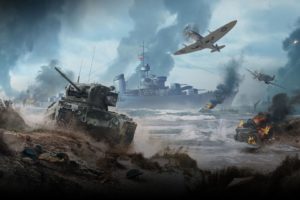 video games, World of Warplanes, Tank, Beach