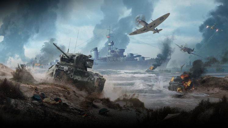 video games, World of Warplanes, Tank, Beach HD Wallpaper Desktop Background