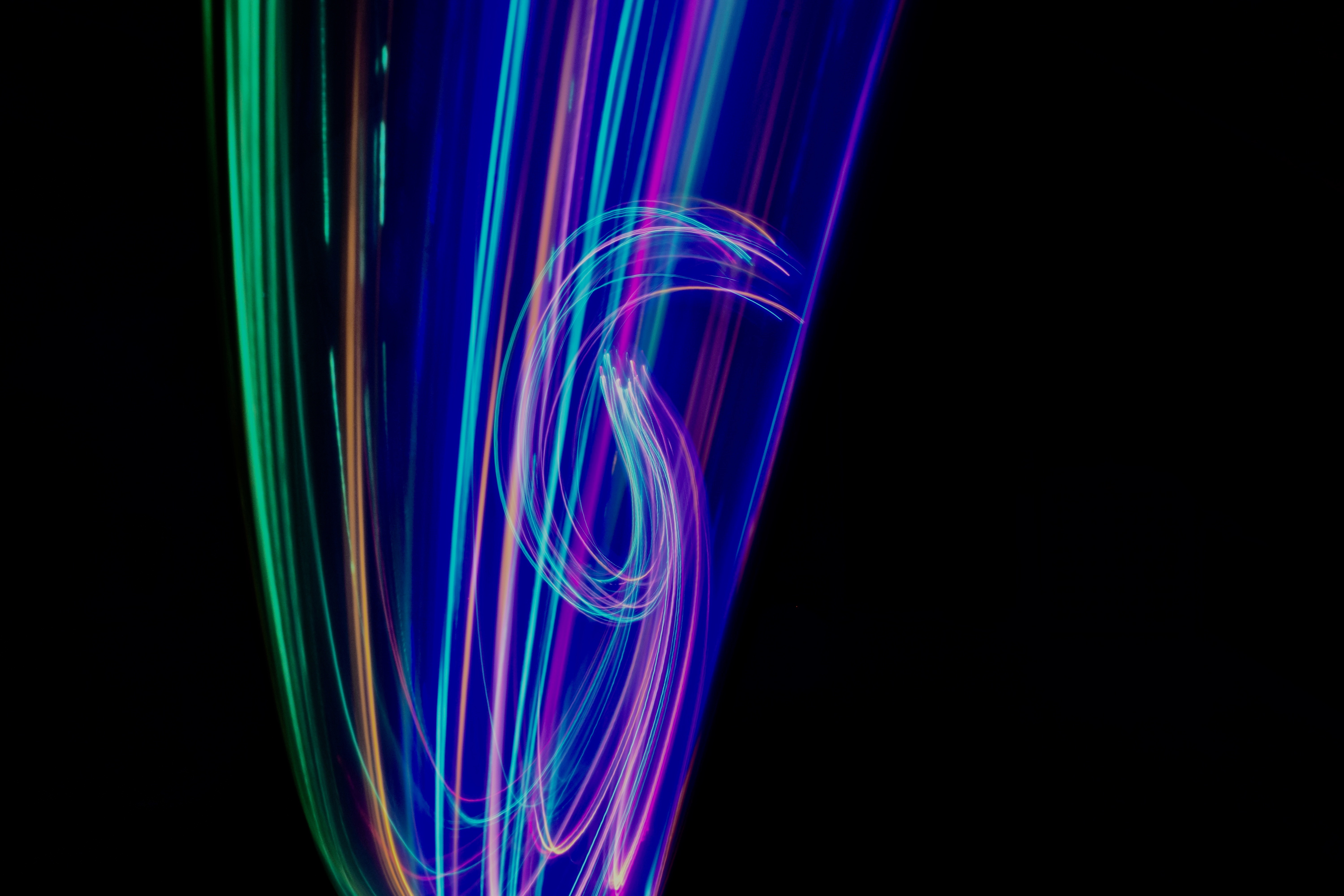 photography, Neon, Long exposure, Black background Wallpaper