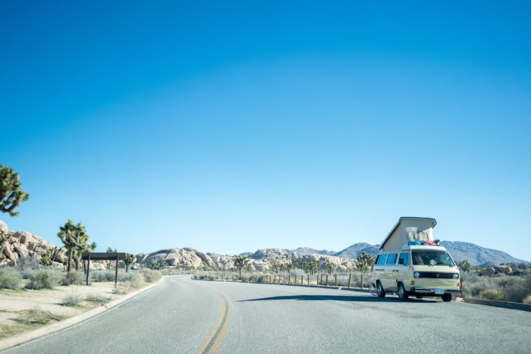 road, Volkswagen, Desert, Mountains, Clear sky, Blue, Ontario HD Wallpaper Desktop Background