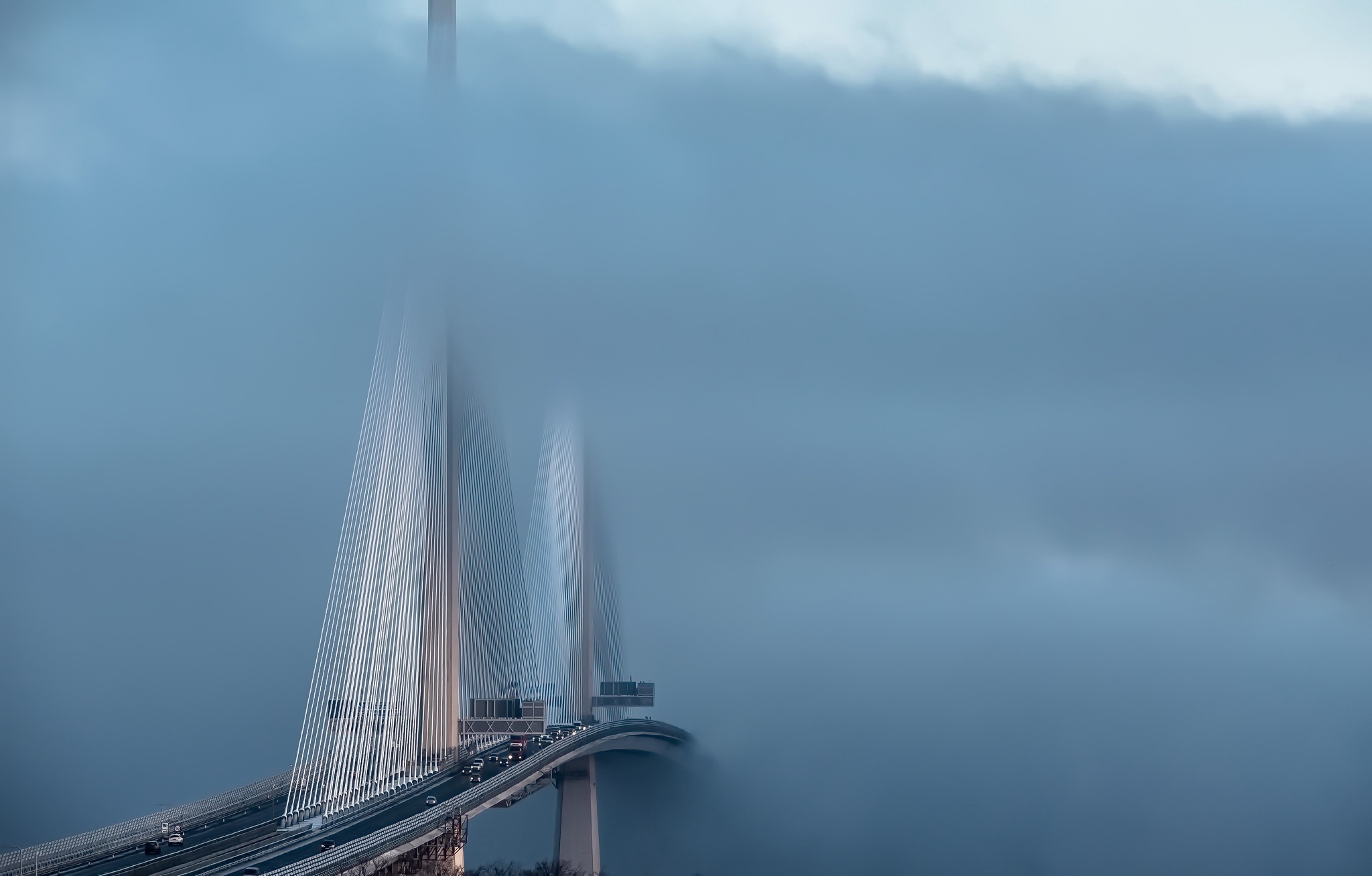 Scotland, Mist, Bridge, Rope bridge Wallpaper