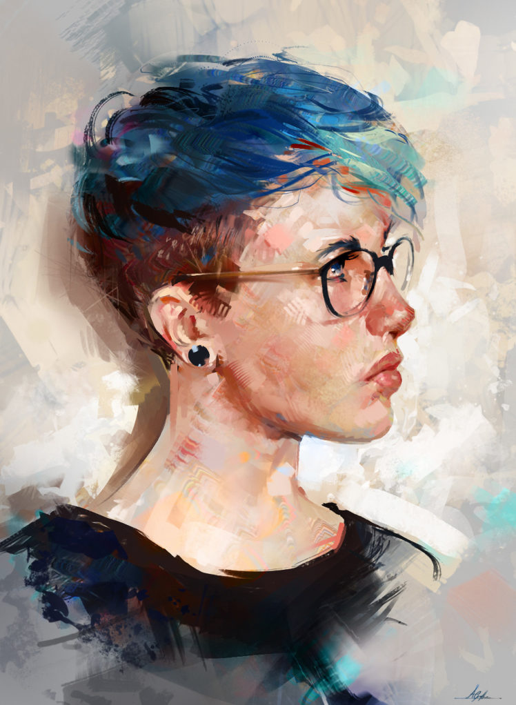 women, Drawing, Glasses HD Wallpaper Desktop Background