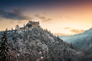nature, Winter, Landscape, Mountains, Building, Castle, Snow, Forest, Salzburg