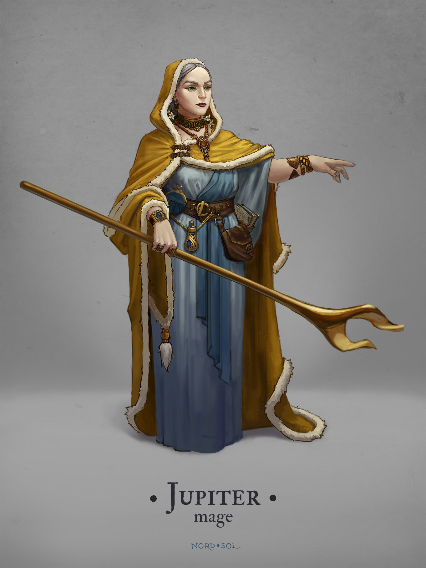 women, Drawing, Jupiter Mage, Dress, Staff Wallpaper