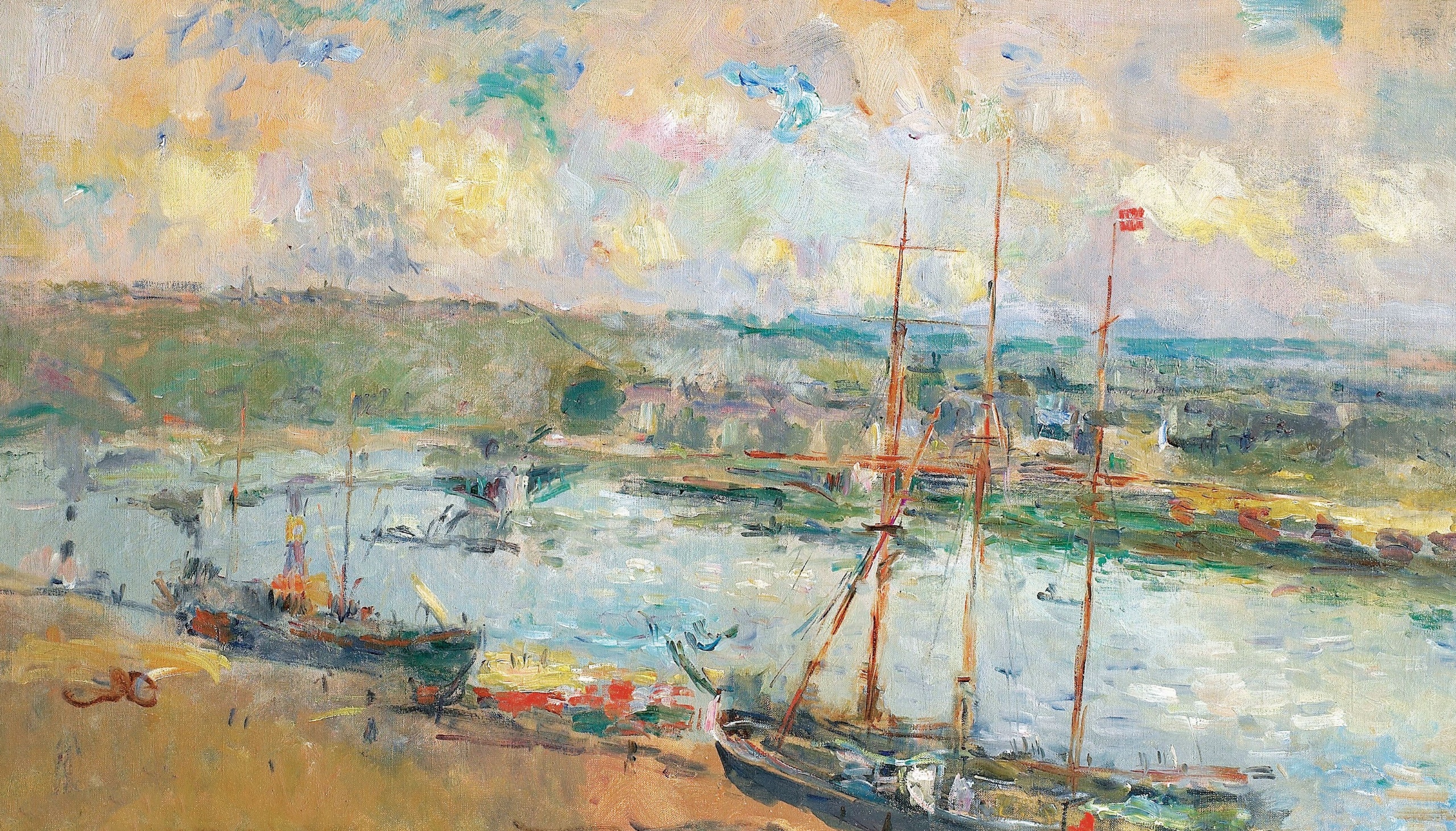 Albert Lebourg, Classic art, Painting, Sailing ship Wallpaper