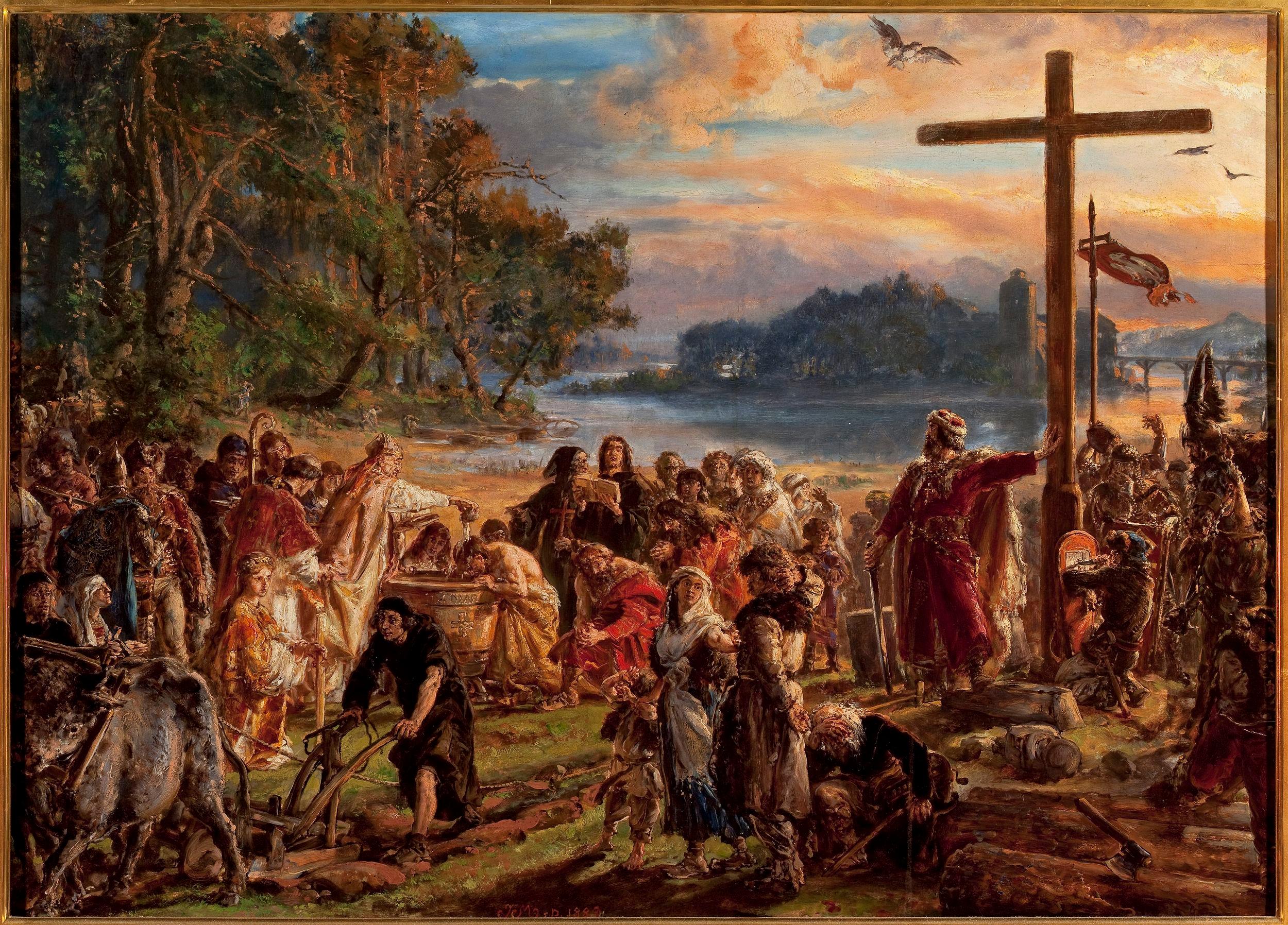 Polish, Jan Matejko, Classical art, The Introduction of Christianity to Poland Wallpaper