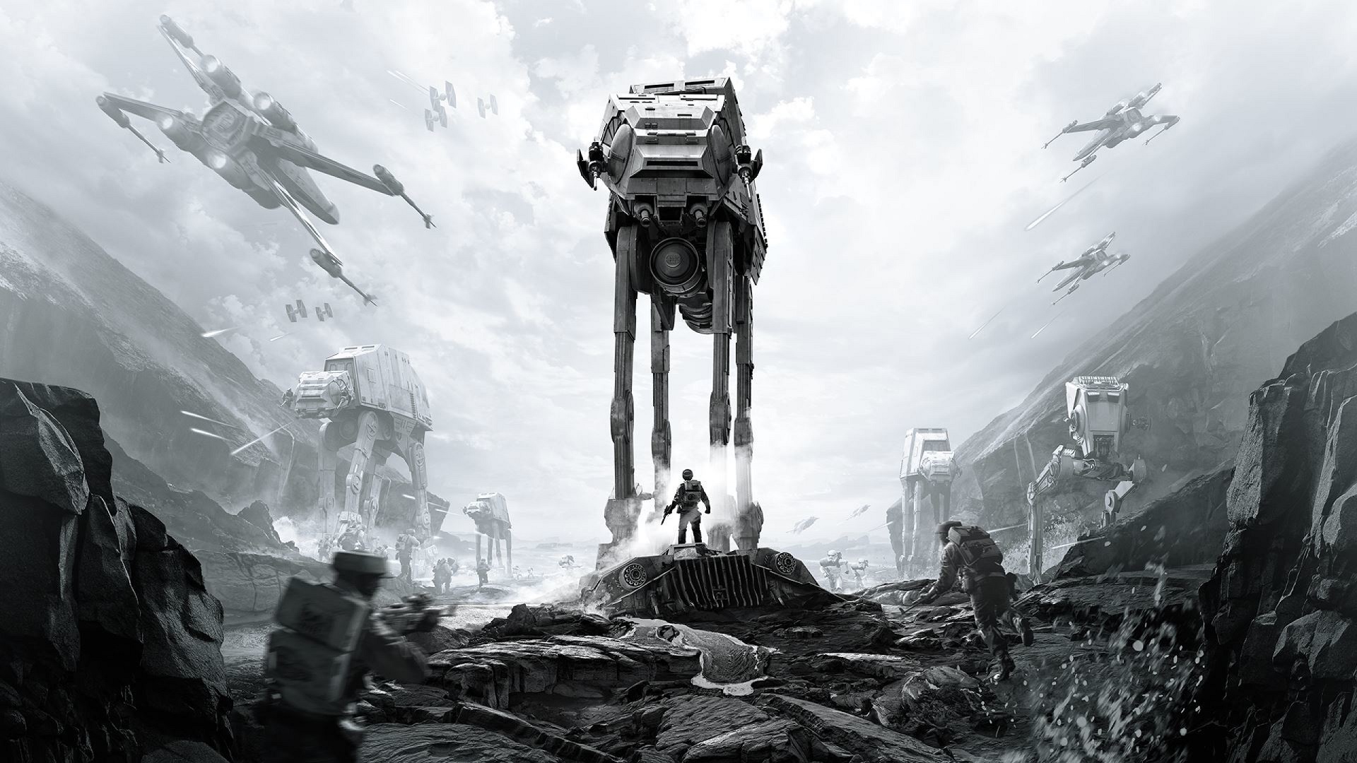 Star Wars: Battlefront, Star Wars, Video games, Science fiction, AT AT, X wing Wallpaper