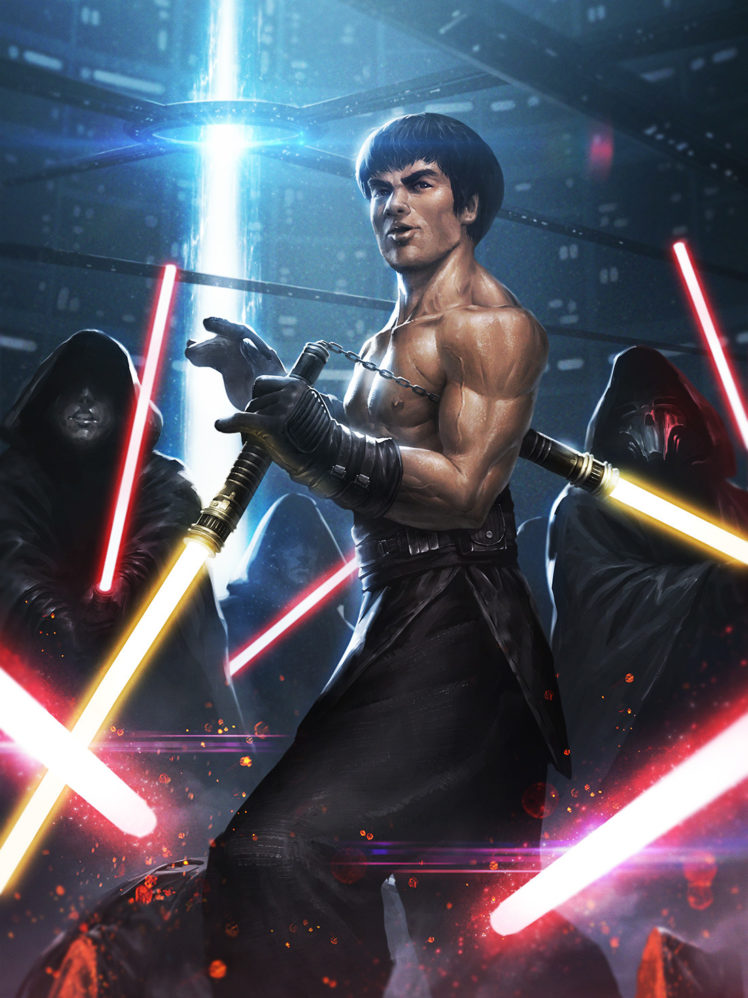Bruce Lee, Star Wars, Lightsaber, Sith, Jedi, Drawing HD Wallpaper Desktop Background