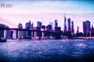 New York City, VHS, Vaporwave, Photoshop, Glitch art, Landscape