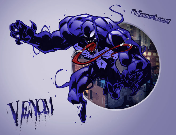 Photoshop, Venom, Drawing, Spider Man HD Wallpaper Desktop Background