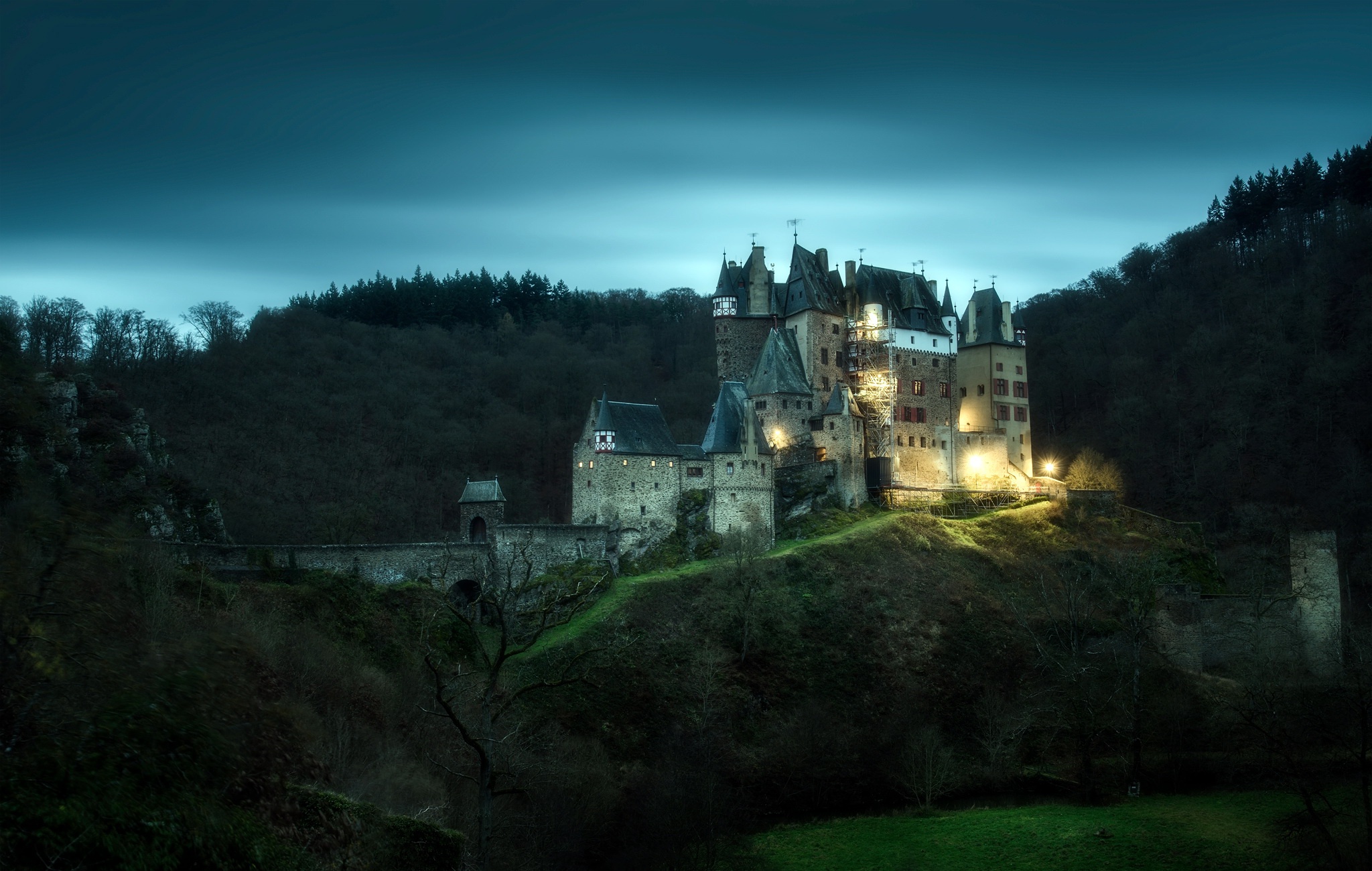 dark, Landscape, Germany, Castle, Hills Wallpapers HD / Desktop and