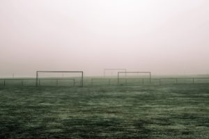minimalism, Landscape, Mist, Soccer pitches