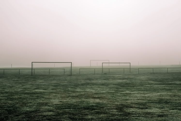 minimalism, Landscape, Mist, Soccer pitches HD Wallpaper Desktop Background
