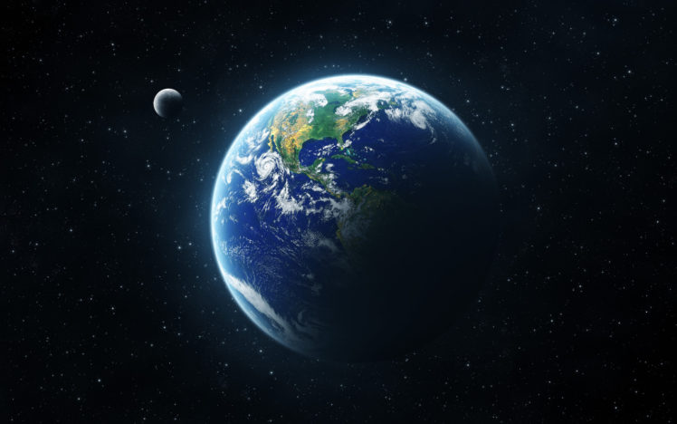 Earth, Moon, Space, Stars HD Wallpaper Desktop Background