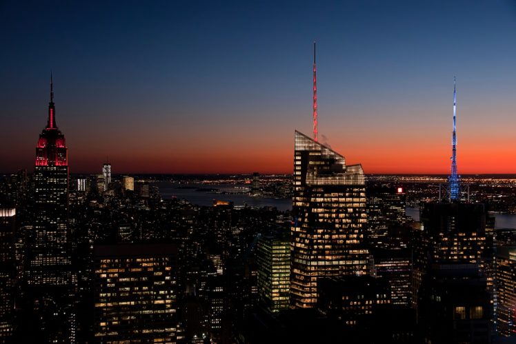 New York City, City, Lights, Sunset HD Wallpaper Desktop Background