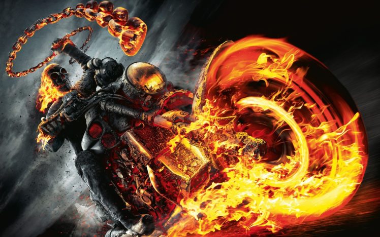 Ghost Rider, Chains, Vehicle, Revenge Spirit, Fire HD Wallpaper Desktop Background