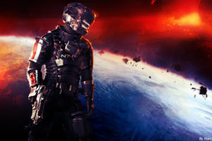 Dead Space 2, Edited, Surreal, Colorful, Techno punk, Mass Effect, N7