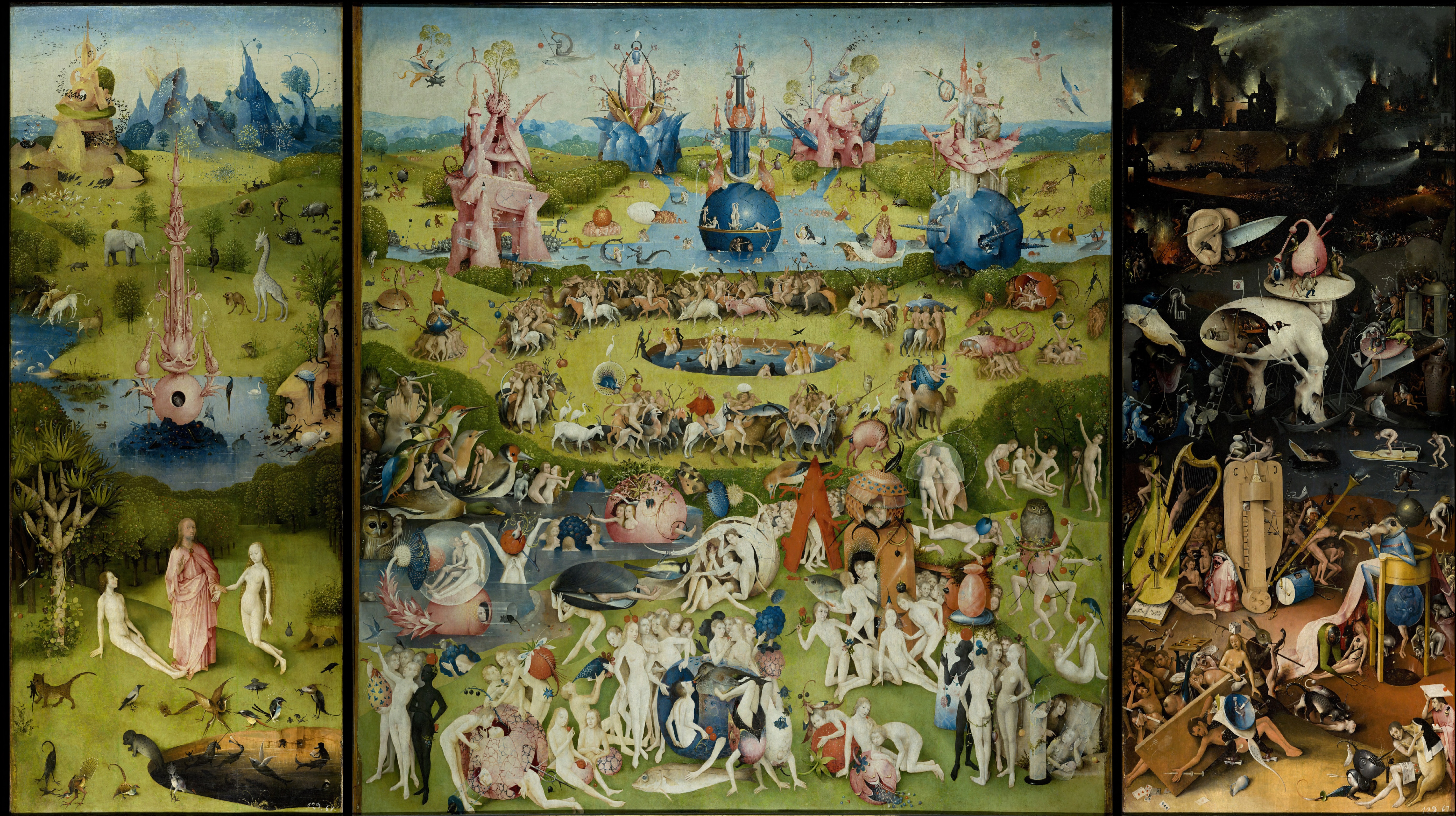 Hieronymus Bosch, Classic art, Painting, The Garden of Earthly Delights Wallpaper