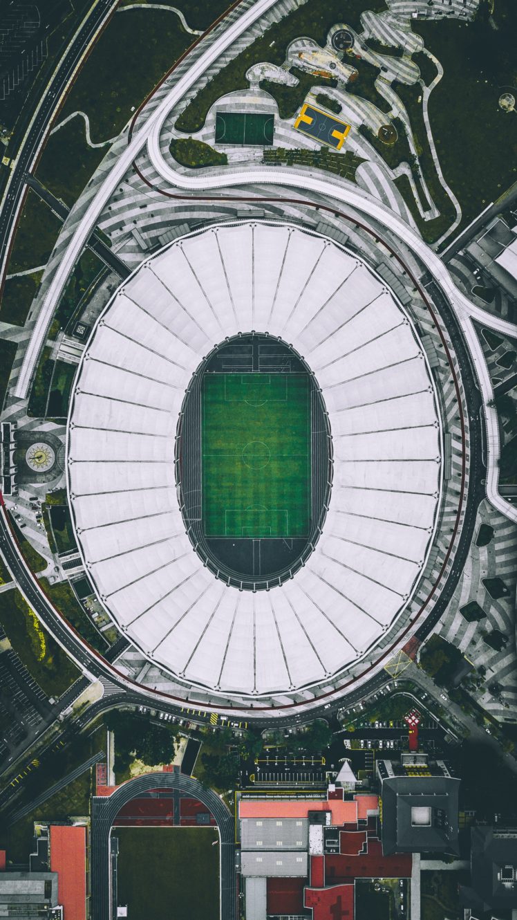 stadium, Bukit jalil, Drone, Aerial view HD Wallpaper Desktop Background