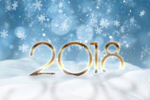 2018 (Year), Happy New Year, Snowflakes