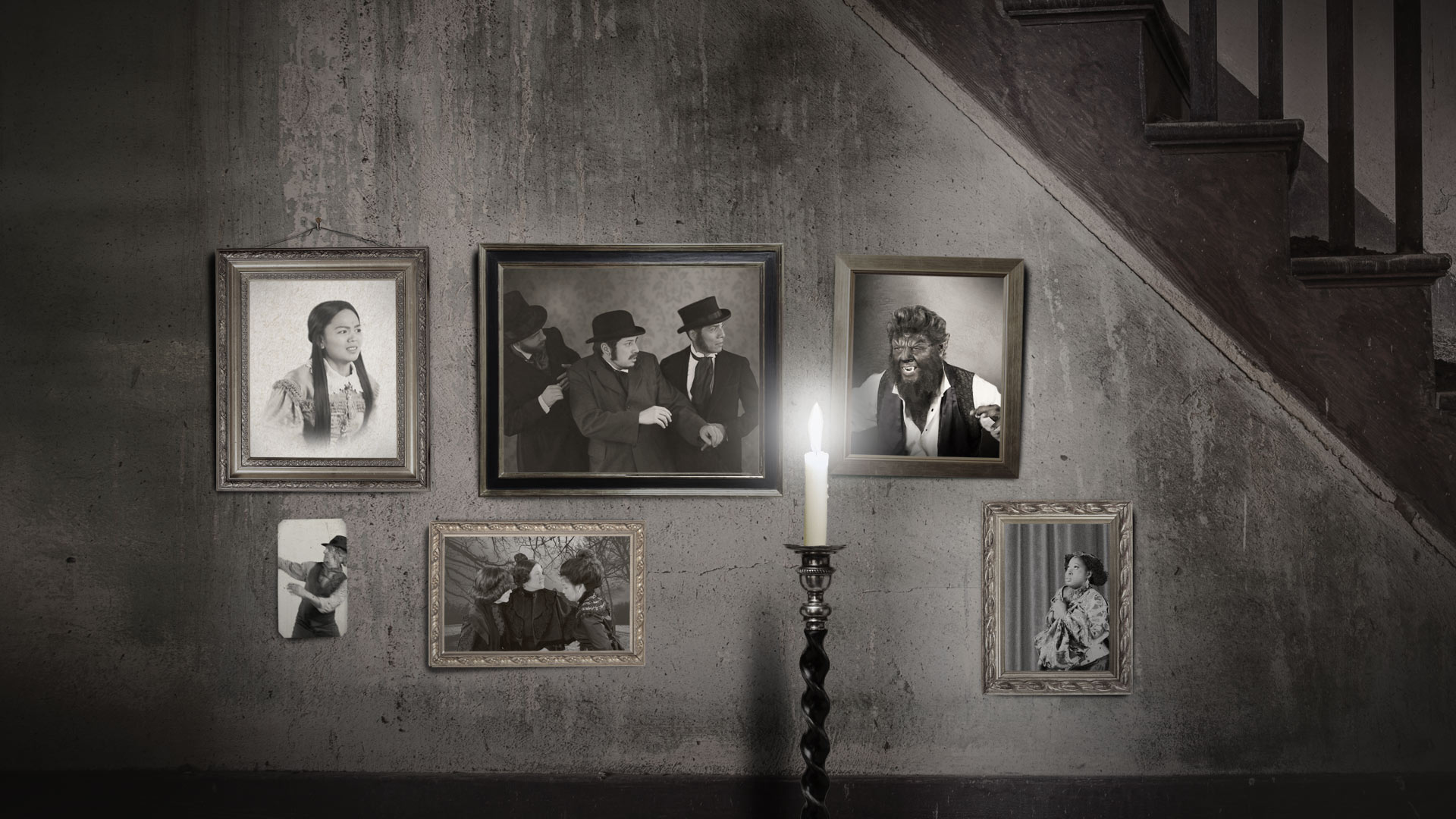 people, Monochrome, Photography, Picture frames, Stairs, Candles Wallpaper