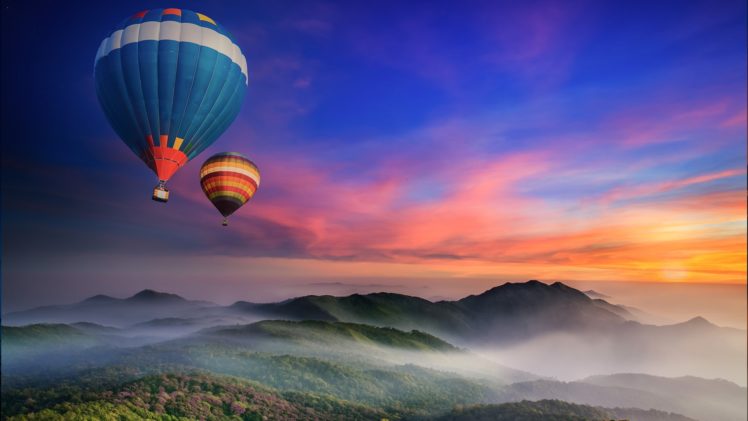 landscape, Hot air balloons HD Wallpaper Desktop Background