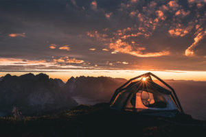 tent, Camping, Mountains, Landscape, Sunset, Photography, Sun rays