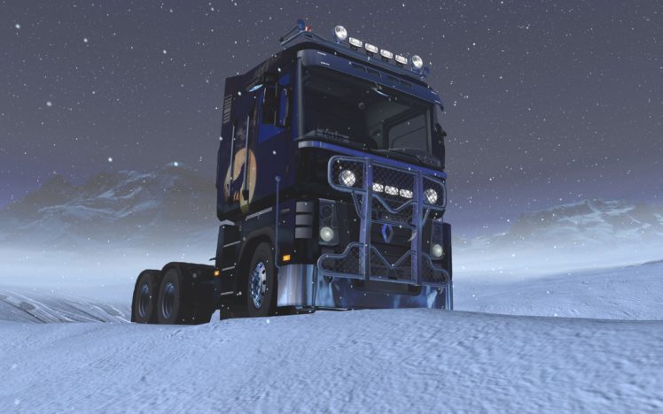 video games, Euro Truck Simulator 2, Renault, Trucks HD Wallpaper Desktop Background