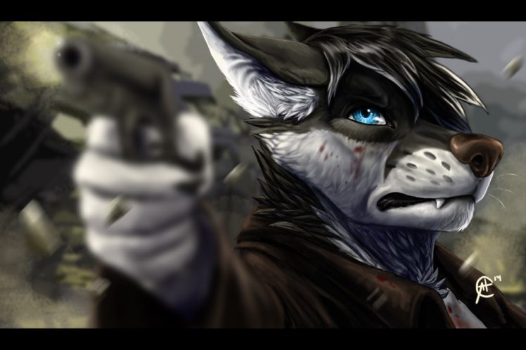 Anthro, Furry, Chill Out, Gun HD Wallpaper Desktop Background
