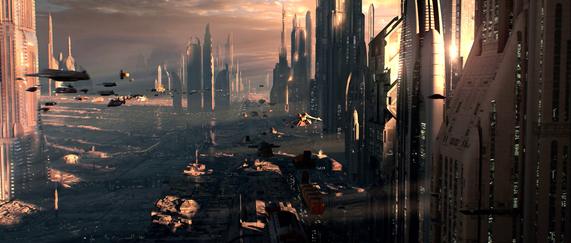 Star Wars, Coruscant, Futuristic Wallpaper